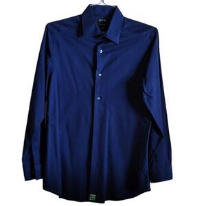Men's APT 9 Blue Long Sleeve Dress Shirt Slim Fit